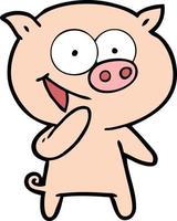 laughing pig cartoon vector