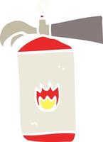 flat color illustration cartoon fire extinguisher vector