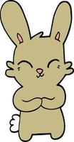 cute hand drawn doodle style cartoon rabbit vector