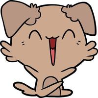 happy little dog cartoon vector