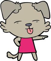 cartoon dog sticking out tongue vector