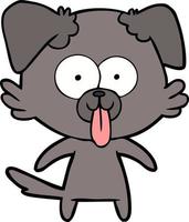 cartoon dog with tongue sticking out vector