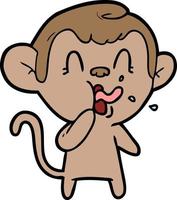 crazy cartoon monkey vector