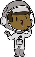 laughing cartoon astronaut vector