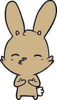 curious bunny cartoon vector