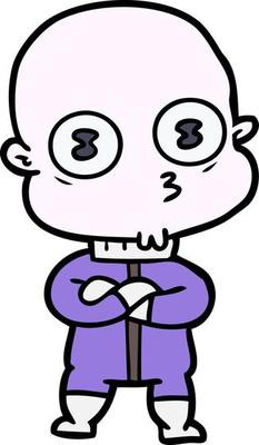 cartoon weird bald spaceman