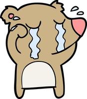 cartoon crying bear vector