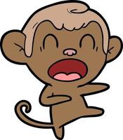 shouting cartoon monkey dancing vector