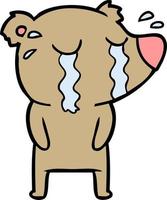 cartoon crying bear vector