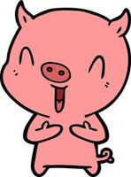 happy cartoon pig vector