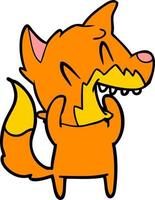 laughing fox cartoon vector