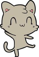 cartoon happy cat vector