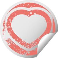 heart symbol graphic distressed sticker illustration icon vector