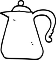 black and white cartoon kettle vector