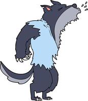 cartoon howling werewolf vector