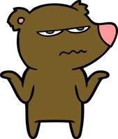 annoyed bear cartoon vector