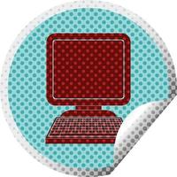 computer icon circular peeling sticker vector illustration