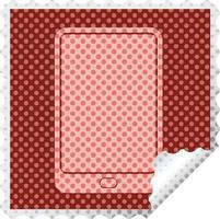 tablet computer vector illustration square peeling sticker