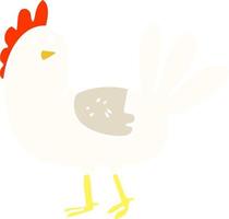 flat color illustration cartoon chicken vector