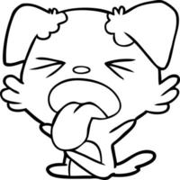 perro de dibujos animados lanzando rabieta vector