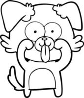 cartoon dog with tongue sticking out vector