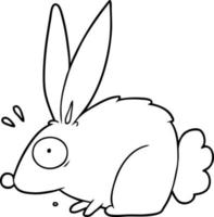 conejo asustado de dibujos animados vector