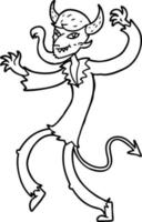 cartoon dancing devil vector