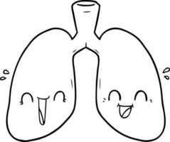 cartoon happy lungs vector