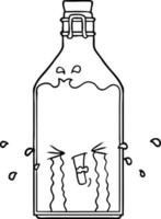 botella vieja de dibujos animados vector