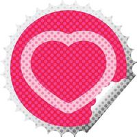 heart graphic vector circular peeling sticker