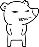 angry polar bear cartoon vector