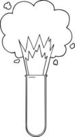 cartoon exploding chemicals in test tube vector