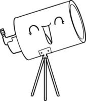 cartoon telescope with face vector