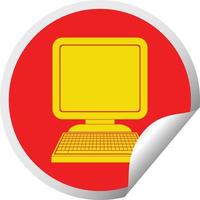 computer icon circular peeling sticker vector illustration