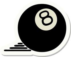 tattoo style sticker of a 8 ball vector