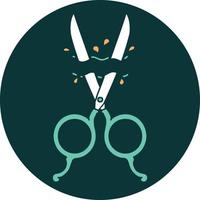 tattoo style icon of barber scissors vector