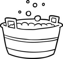 line drawing of a old tin bath full of water vector