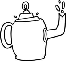 line drawing of a old metal kettle vector