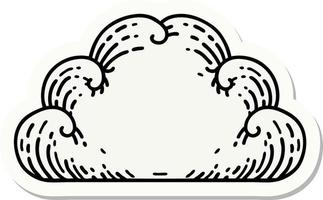 sticker of tattoo in traditional style of a cloud vector