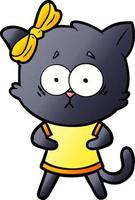 cartoon doodle character cat vector