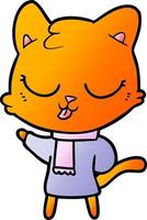 cartoon doodle character cat vector