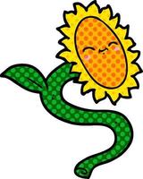 Vector cartoon sunflower