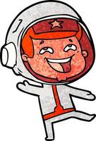 niño astronauta feliz vector