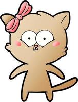 cartoon doodle character cat vector