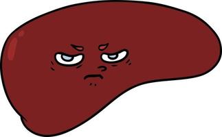 Vector cartoon liver