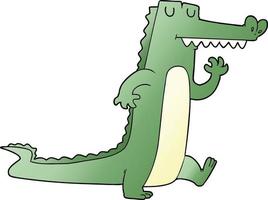 cartoon doodle character crocodile vector