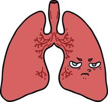 pulmones de dibujos animados de vector