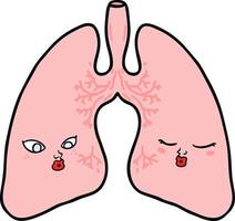 pulmones de dibujos animados de vector