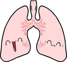 pulmones de dibujos animados de vector