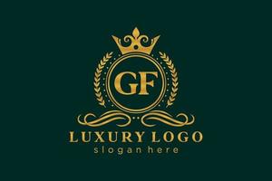 Initial GF Letter Royal Luxury Logo template in vector art for Restaurant, Royalty, Boutique, Cafe, Hotel, Heraldic, Jewelry, Fashion and other vector illustration.